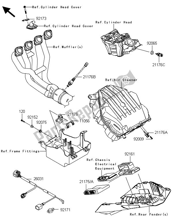 Tutte le parti per il Iniezione Di Carburante del Kawasaki Z 1000 ABS 2013