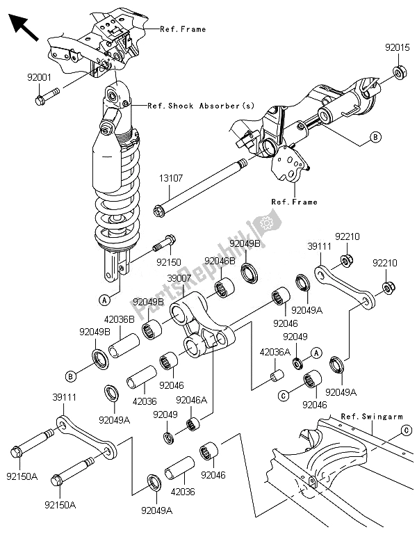 Todas las partes para Suspensión de Kawasaki KLX 250 2014