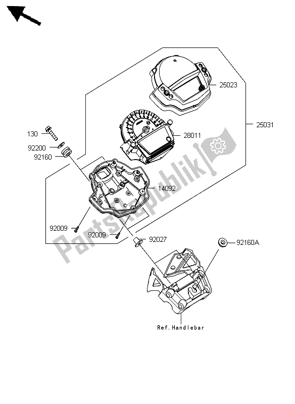 Tutte le parti per il Metro del Kawasaki ER 6N 650 2012