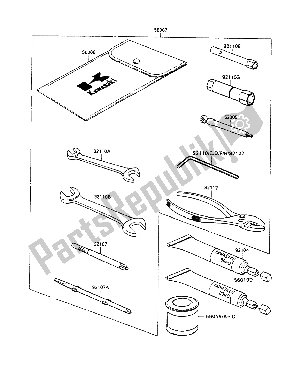 All parts for the Tool of the Kawasaki ZZ R 1100 1992