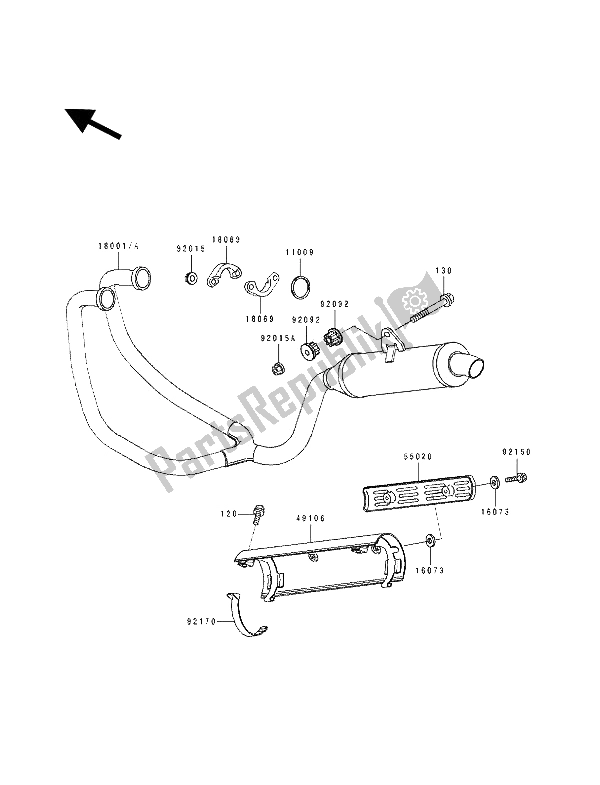 Tutte le parti per il Silenziatore (s) del Kawasaki KLE 500 1991