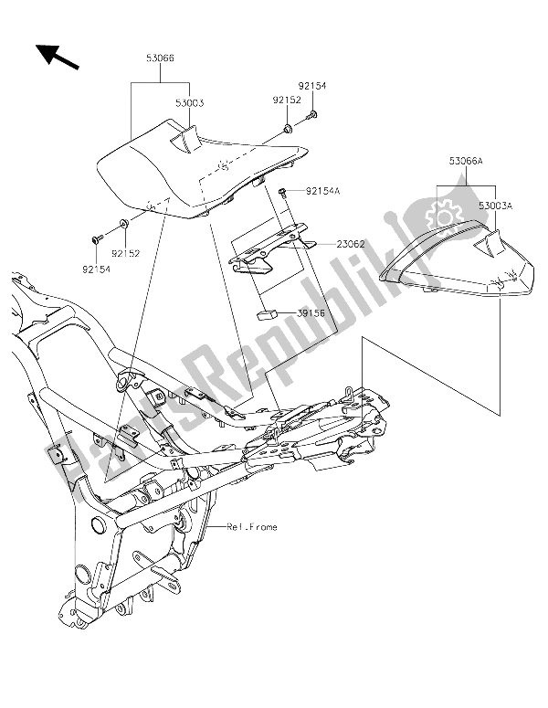 Tutte le parti per il Posto A Sedere del Kawasaki Z 300 2015