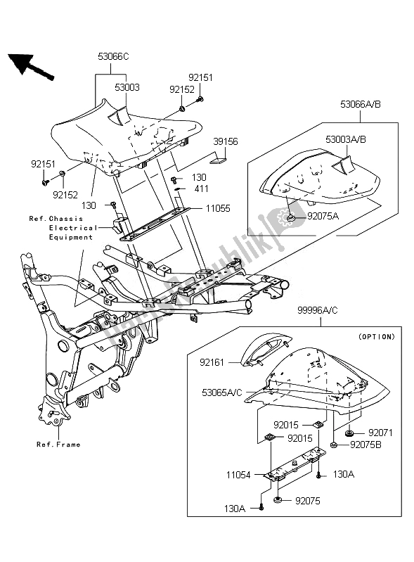 Tutte le parti per il Posto A Sedere del Kawasaki Ninja 250R 2010