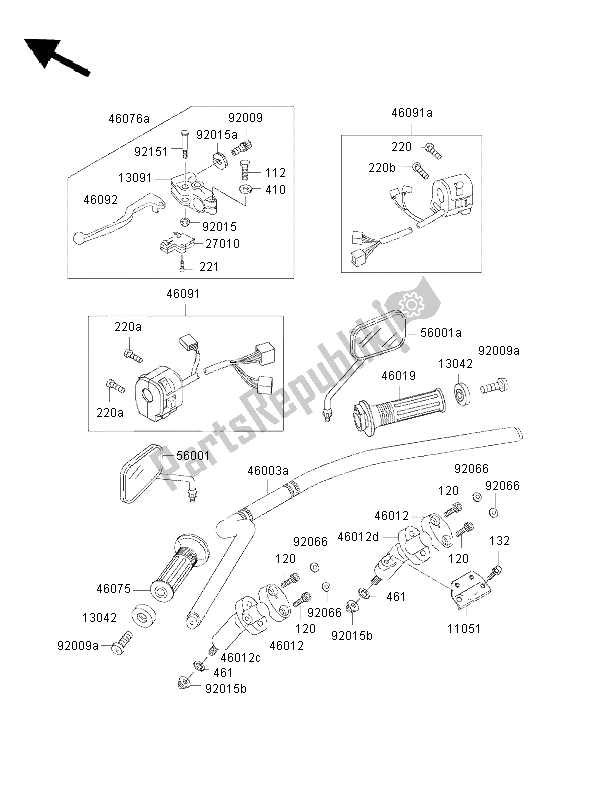 Todas las partes para Manillar de Kawasaki Eliminator 125 2002