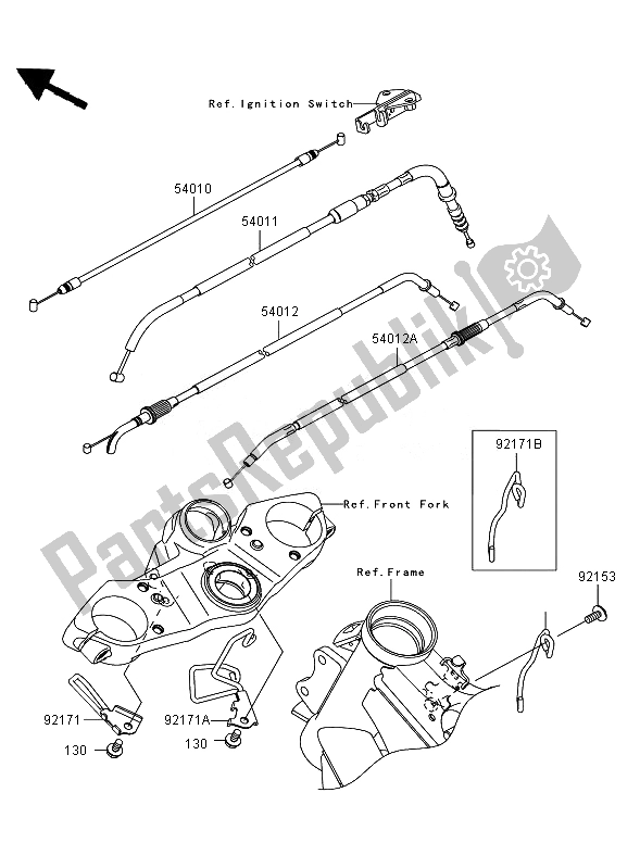 Alle onderdelen voor de Kabels van de Kawasaki Versys 650 2007