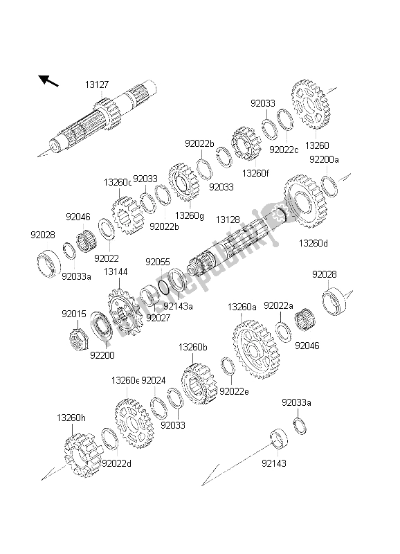 Todas las partes para Transmisión de Kawasaki KLR 650 2002