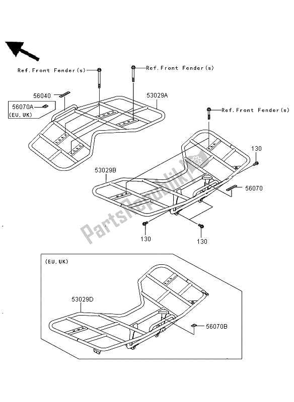 Todas las partes para Portador de Kawasaki KVF 650 4X4 2009