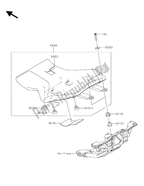 Todas las partes para Asiento de Kawasaki Ninja H2 1000 2015