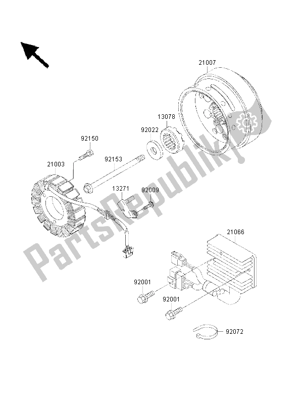 Tutte le parti per il Generatore del Kawasaki VN 1500 Drifter 2002