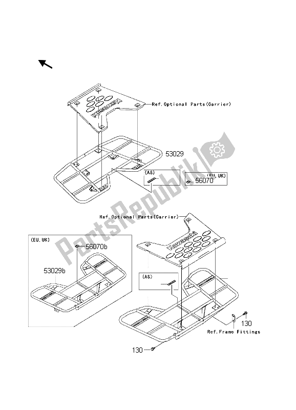 All parts for the Carrier of the Kawasaki KVF 650 4X4 2003