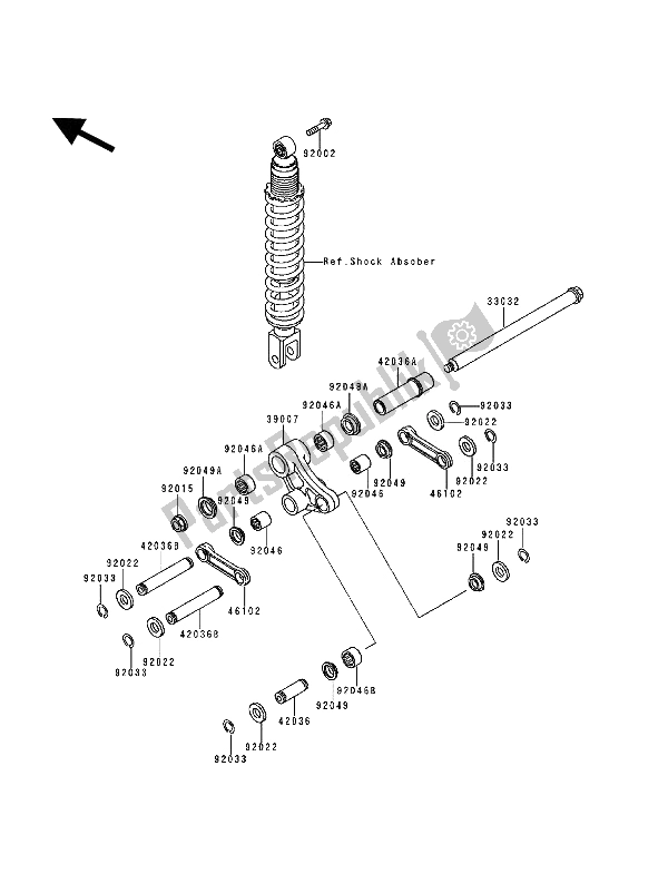 Tutte le parti per il Sospensione del Kawasaki KLR 250 1994