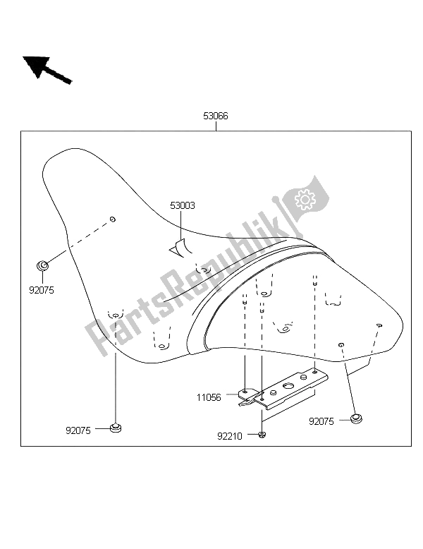 Toutes les pièces pour le Siège du Kawasaki VN 1700 Voyager Custom ABS 2012