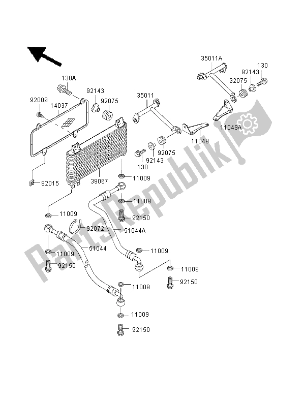 Tutte le parti per il Radiatore Dell'olio del Kawasaki Ninja ZX 6R 600 1997