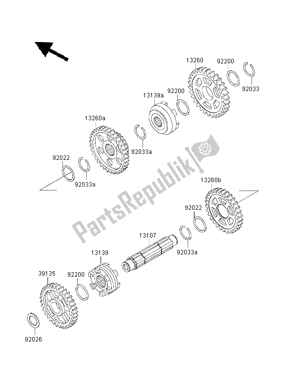 Todas las partes para Cambio De Marcha Tambor Y Cambio Tenedor de Kawasaki KVF 400 4X4 2000