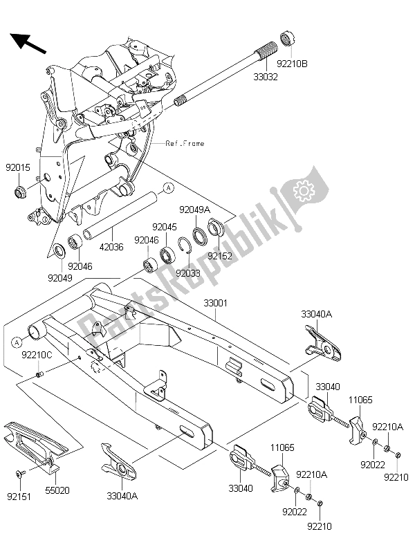 Todas las partes para Basculante de Kawasaki Z 800 2015