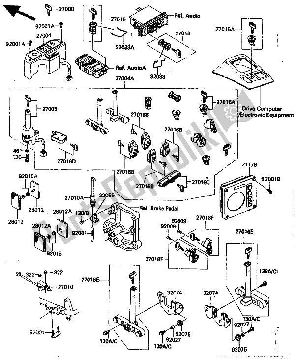 Alle onderdelen voor de Contactschakelaar van de Kawasaki ZN 1300 1986