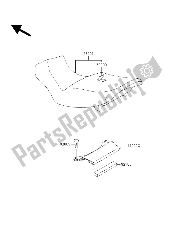 All parts for the Seat of the Kawasaki ZZR 1100 1996