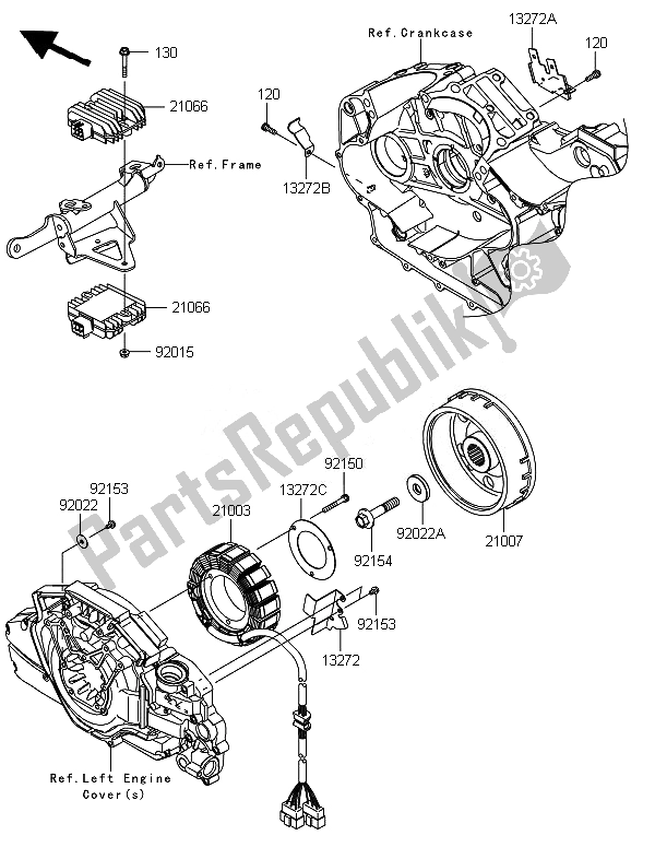 Toutes les pièces pour le Générateur du Kawasaki VN 1700 Classic Tourer ABS 2014