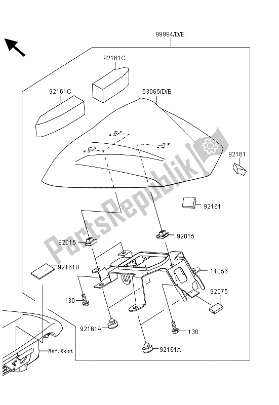 Tutte le parti per il Accessorio (coprisella Singolo) del Kawasaki ER 6N 650 2013