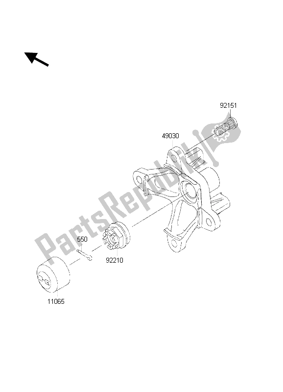 Alle onderdelen voor de Voornaaf van de Kawasaki KVF 650 2002