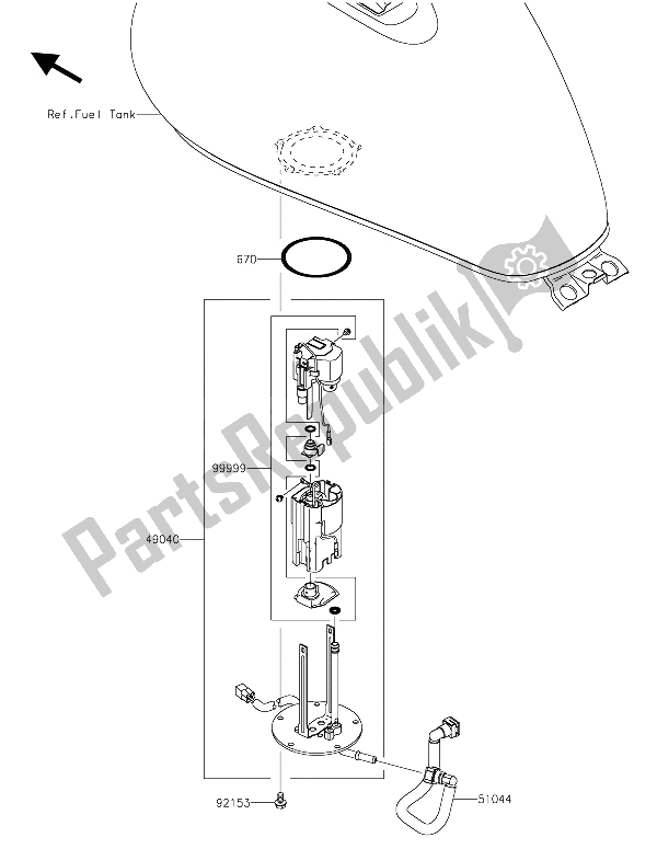 All parts for the Fuel Pump of the Kawasaki Vulcan 900 Classic 2015