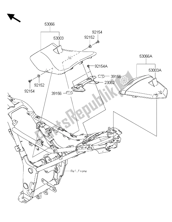 Toutes les pièces pour le Siège du Kawasaki Ninja 300 ABS 2015