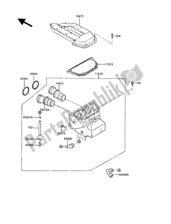 Todas las partes para Filtro De Aire de Kawasaki GPZ 1000 RX 1986