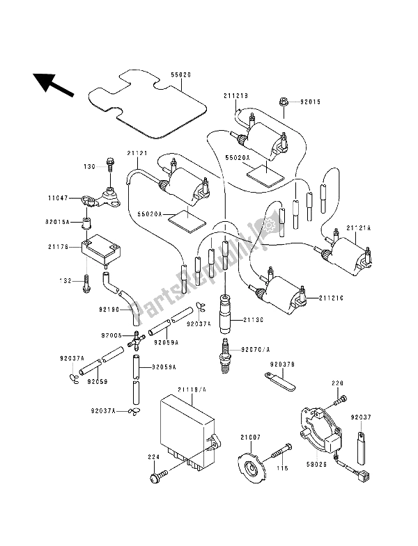 Todas las partes para Sistema De Encendido de Kawasaki Zephyr 1100 1994