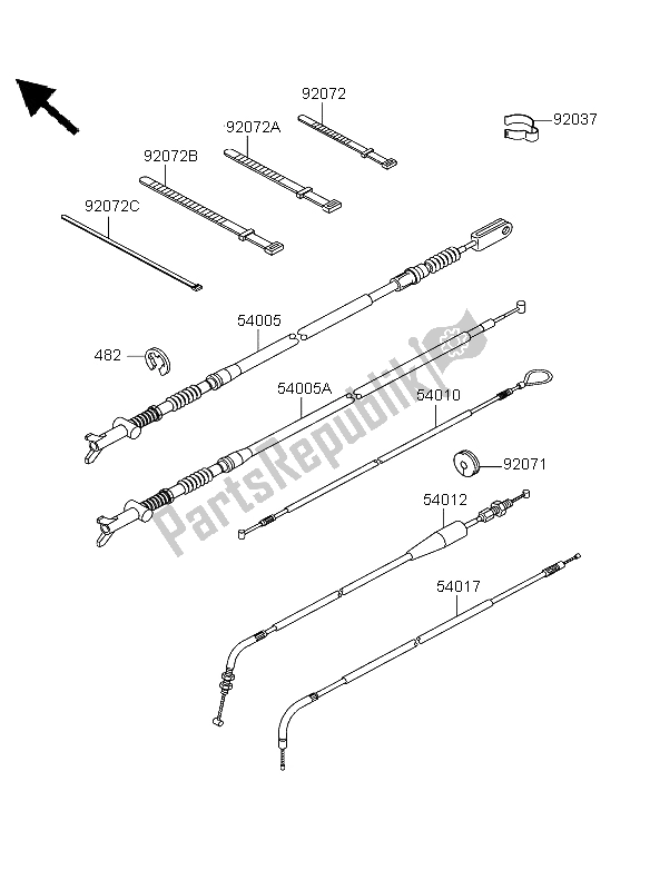 All parts for the Cables of the Kawasaki KVF 360 2003