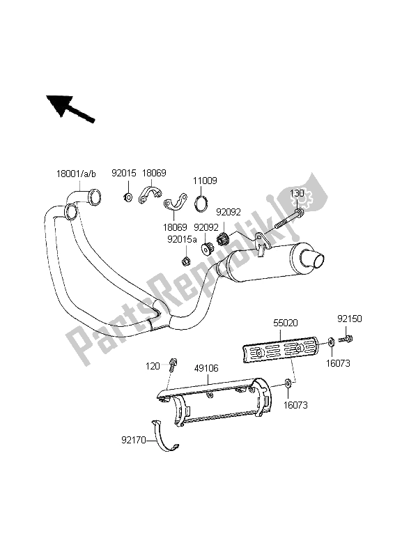 Toutes les pièces pour le Silencieux du Kawasaki KLE 500 1996