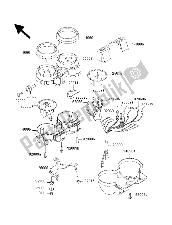 Todas as partes de Metro do Kawasaki ZRX 1100 1999