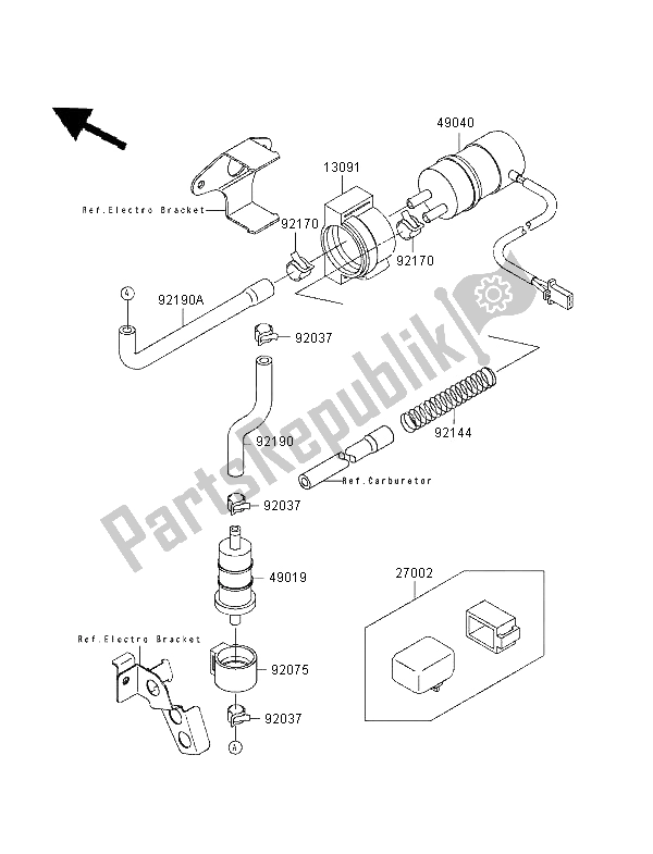 All parts for the Fuel Pump of the Kawasaki ZXR 750 1995
