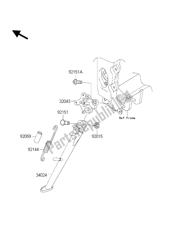 All parts for the Stand(s) of the Kawasaki Ninja ZX 6 RR 600 2004