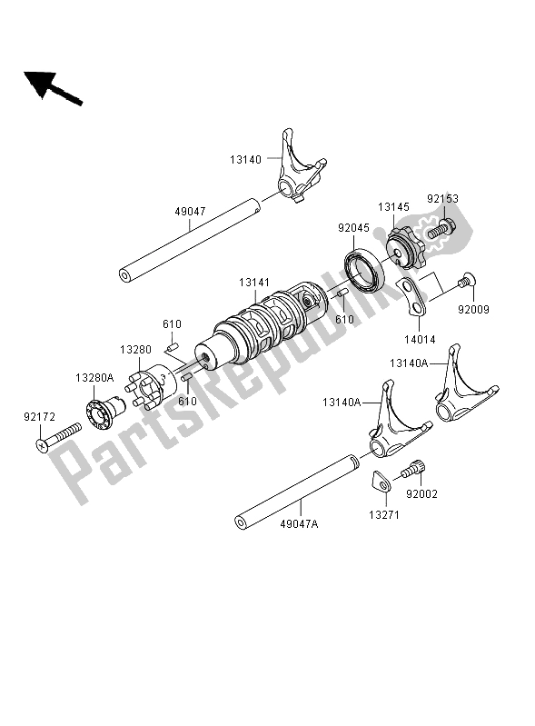 Tutte le parti per il Tamburo Cambio E Forcella Del Cambio del Kawasaki ER 6N 650 2006