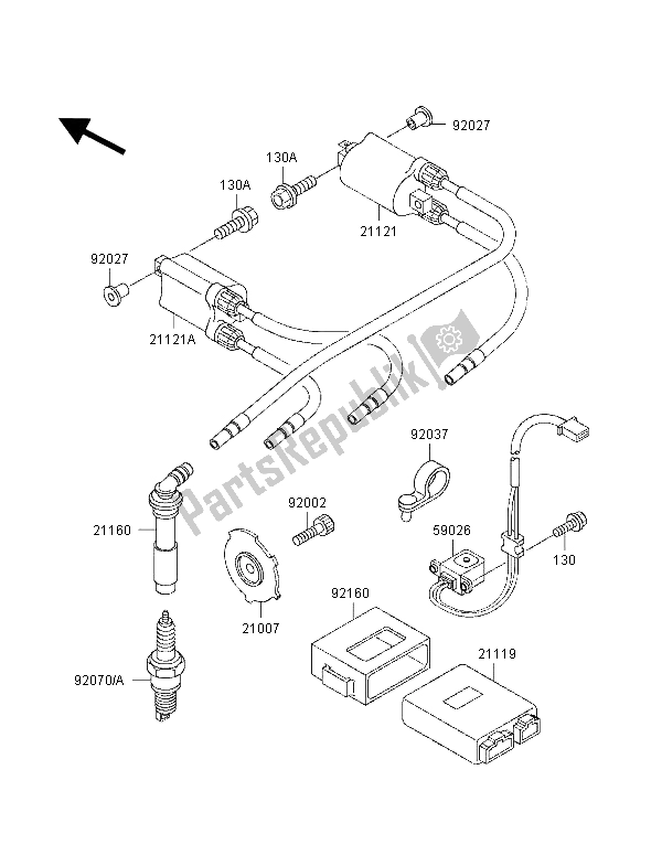 Tutte le parti per il Sistema Di Accensione del Kawasaki ZXR 400 1998