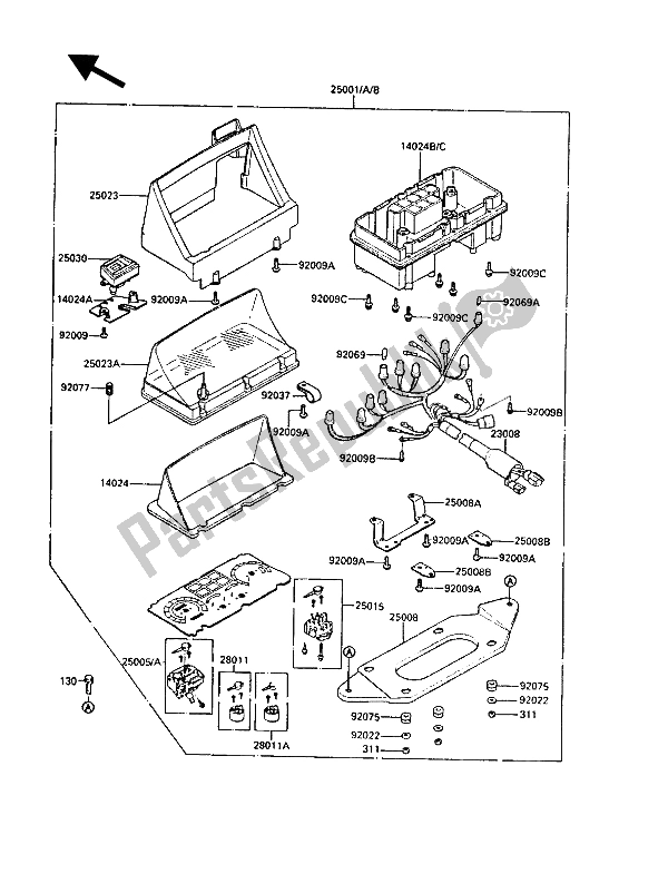 Todas las partes para Medidor (es) de Kawasaki 1000 GTR 1988