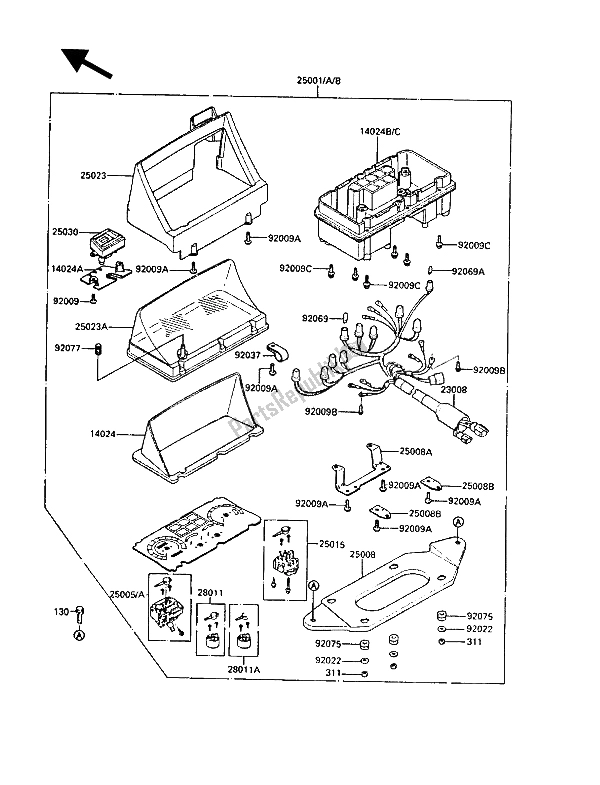 Tutte le parti per il Meter (s) del Kawasaki 1000 GTR 1988