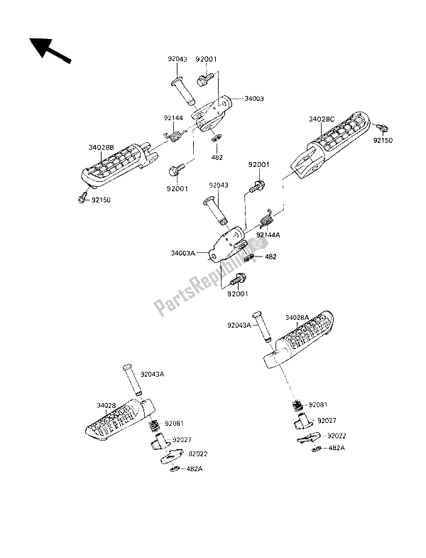 Toutes les pièces pour le étape du Kawasaki GPZ 900R 1993