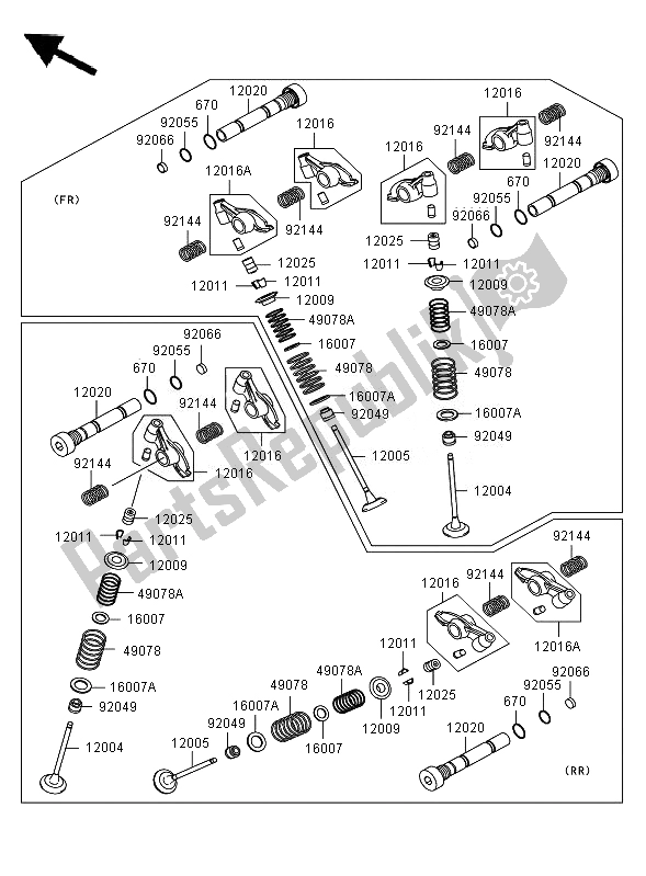 All parts for the Valve of the Kawasaki VN 1600 Mean Streak 2007