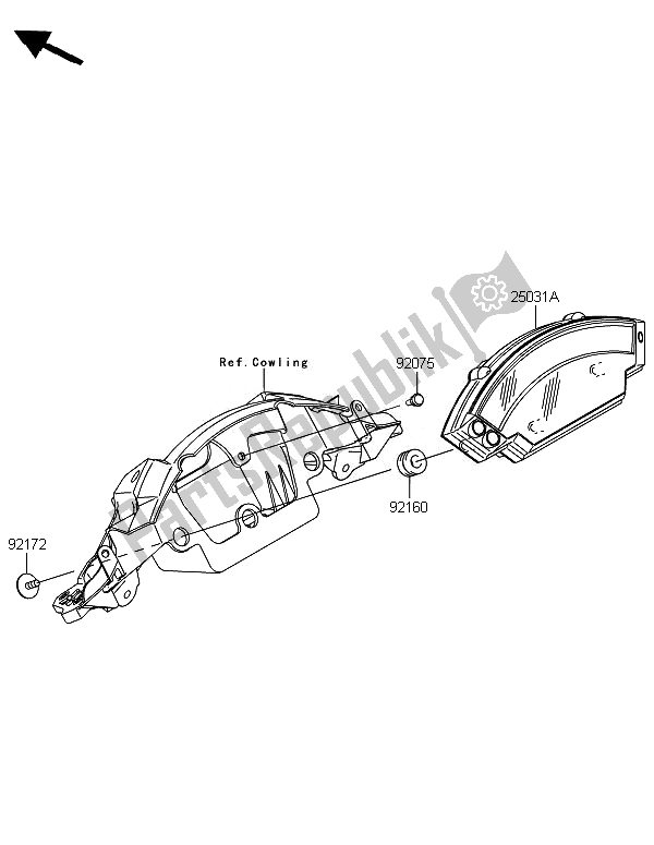 Tutte le parti per il Meter (s) del Kawasaki Ninja ZX 10R ABS 1000 2014