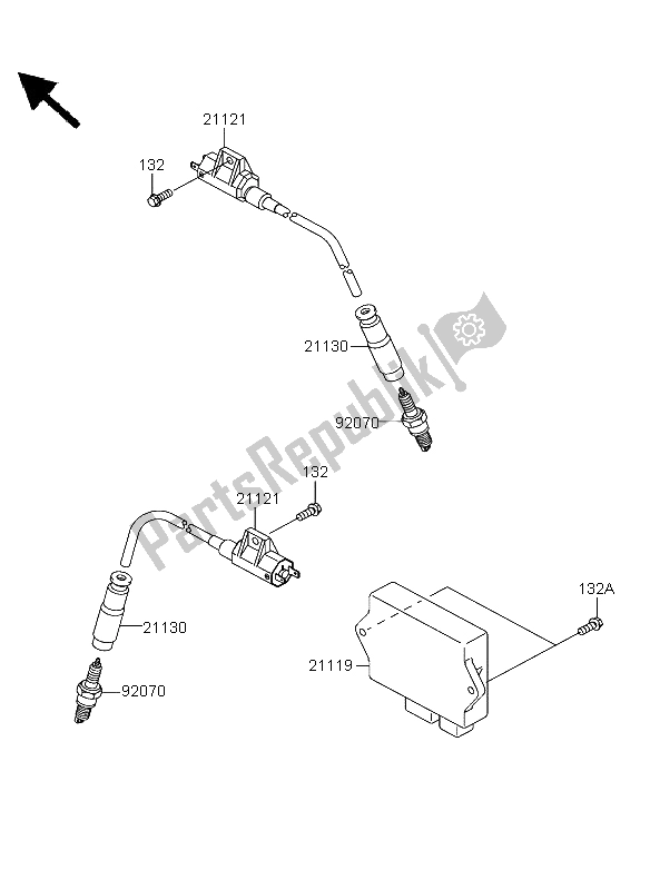 All parts for the Ignition System of the Kawasaki KFX 700 2004