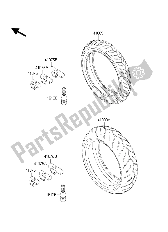 All parts for the Tires of the Kawasaki Ninja ZX 10 RR 1000 2004