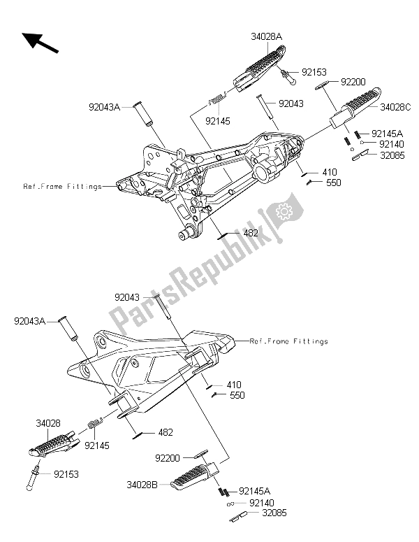 Toutes les pièces pour le Repose-pieds du Kawasaki Z 800 ABS 2015