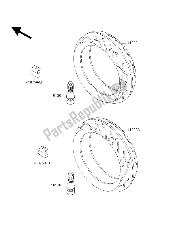 Tutte le parti per il Pneumatici del Kawasaki ZZ R 600 1997