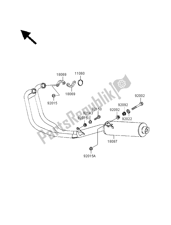 Todas las partes para Silenciador de Kawasaki ER 500 1999