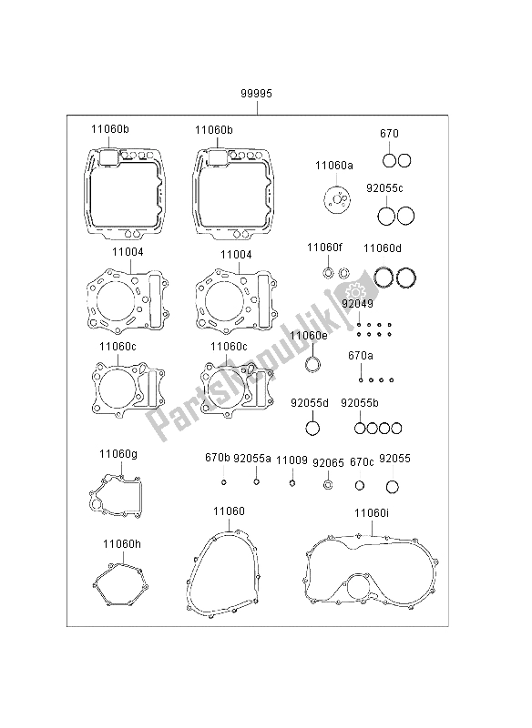 All parts for the Gasket Kit of the Kawasaki VN 800 Classic 2003