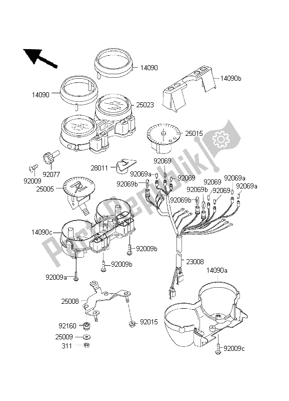 Tutte le parti per il Metro del Kawasaki ER 5 500 2001