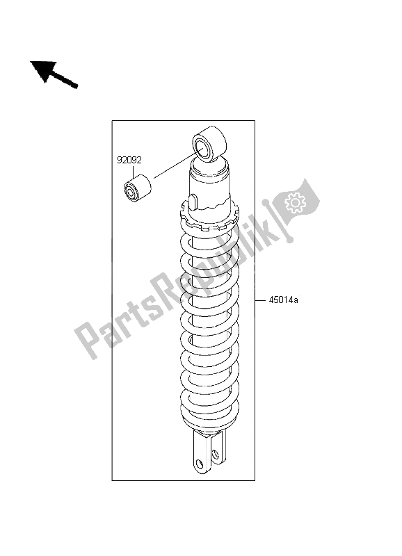 All parts for the Shock Absorber of the Kawasaki KLR 650 1995