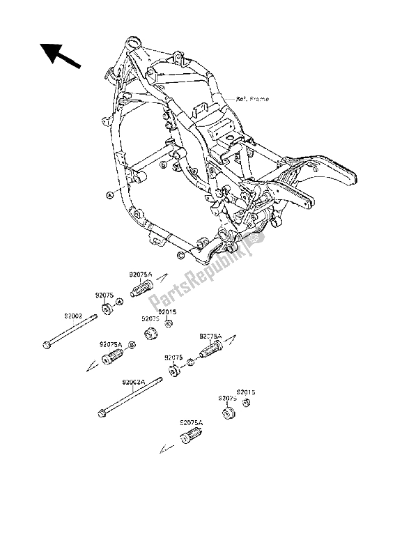 Alle onderdelen voor de Frame Passend van de Kawasaki VN 15 SE 1500 1988