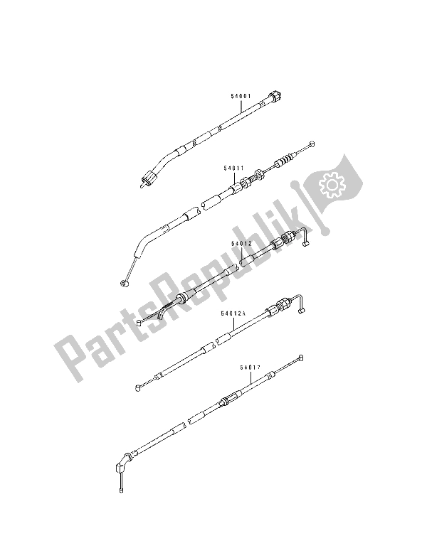 Todas las partes para Cable de Kawasaki GPZ 500S 1993